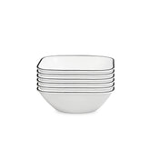 Corelle bol face avant montrant design carré et légèreté