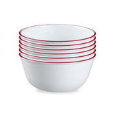 Corelle bol face avec bande rouge montrant élégance et robustesse