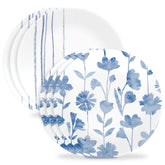 Corelle assiette Botanical Stripes vue de face avec motif côtier, esthétique et fonctionnelle
