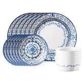 Corelle Portofino service 18 pièces posé sur table, élégance et gain d'espace