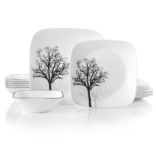 Corelle ensemble 18 pièces Timber Shadows vue générale moderne et gain de place