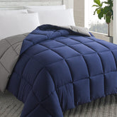 Cosybay couette Full bleu/gris posé sur lit, confort immédiat