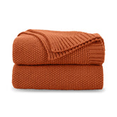 CozeCube vue avant du plaid burnt orange montrant la couleur chaleureuse