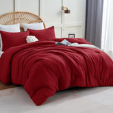 CozyLux couette face avant montrant le style et la couleur rouge foncé bénéfique pour décoration