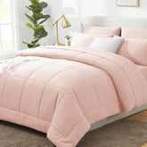 CozyLux vue frontale du conforter blush rose offrant une finition élégante