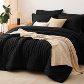 CozyLux vue avant de la parure king noire, apparence soignée