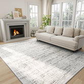 Crority vue face du tapis 6x9 montrant le motif abstrait et améliorant le décor