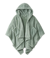 CUBRIDGE poncho face avant montrant coupe amples et style vert pour confort