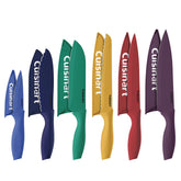 Cuisinart ensemble face avant montrant six couteaux colorés et élégants bénéfice esthétique