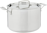 Cuisinart MultiClad Pro face avant montrant le couvercle et la poignée, garantie de tenue sûre
