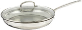 Cuisinart poêle 12" vue frontale, design professionnel et finition miroir