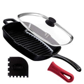 Cuisinel poêle grill face avant montrant rainures et finition durable
