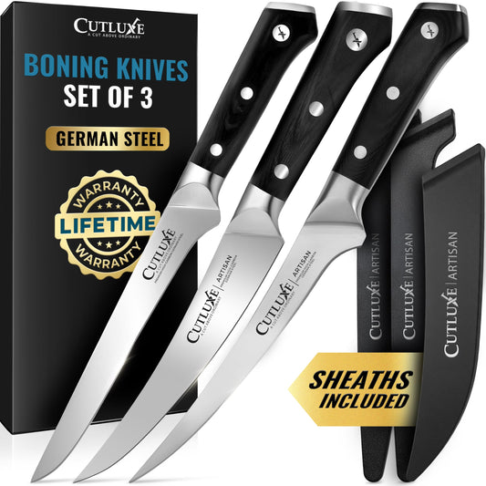 Cutluxe ensemble de couteaux affiché pour comparaison et rangement