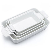 Dafuceramic ensemble quatre plats rectangulaires blanc, polyvalence pour cuisson