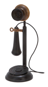 Deco 79 vue de face du téléphone décoratif noir apportant style rétro