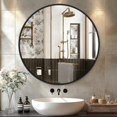 Delma miroir rond face avant noir modernise la pièce