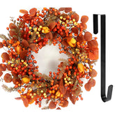 DFRREN couronne automne face entrée, impact visuel chaleureux