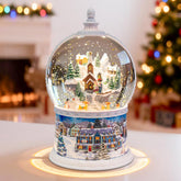DGSCAK boule à neige face avant montrant le globe et la scène festive pour décoration