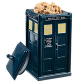 Doctor Who TARDIS vue de face montrant la finition bleue et l’aspect collector