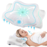 DONAMA oreiller face avant montrant le profil ergonomique et soutien confortable