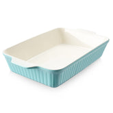 DOWAN plat rectangulaire bleu face avant pour présentation et cuisson