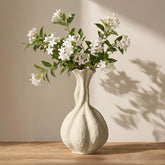 DOWAN vase face avant blanc chaud montrant silhouette élégante et polyvalence