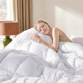 DOWNCOOL couette face avant montrent taille twin et finition, confort immédiat