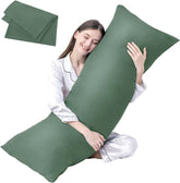 DOWNCOOL coussin corps face avant emballage montrant taille et couleur sage green