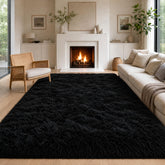 Dssimo tapis noir face avant présentant un salon accueillant et cosy