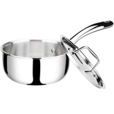 Duxtop casserole face avant montrant design droit et finition inox, pratique
