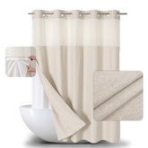 eachope rideau de douche devant, design crème élégant et fonctionnel