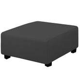 Easy-Going housse ottoman face avant montrant finition et protection