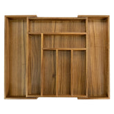 EcoFives vue face avant du range-couverts en acacia, organise efficacement