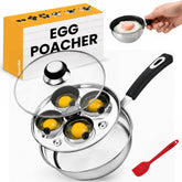 Eggssentials poêle face avant montrant finition et six coupelles