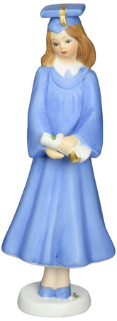 Enesco figurine brunette devant exposition, cadeau commémoratif élégant