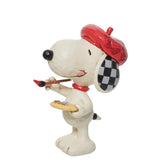 Enesco Jim Shore Snoopy de face montrant expression et finition, apporte charme nostalgique