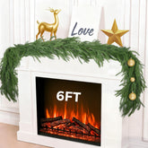 Escrio guirlande Norfolk Pine face paquet montrant produit prêt à installer