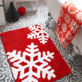 Estmy tapis face avant rouge blanc apport festif et confort