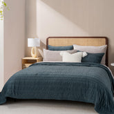 EverGrace couverture velours King face montrant couleur Stormy Blue et allure luxueuse