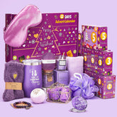 Exun coffret face ouverte montrant 12 cadeaux pour une surprise quotidienne et relaxation