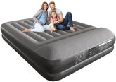 Ezyrest matelas queen face avant montrant emballage et dimensions, utile pour choix