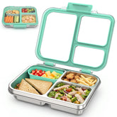 FAJSL boîte bento face bleue montrant le couvercle transparent et l'étanchéité