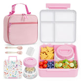 FAJSL boîte bento ouverte montrant quatre compartiments et organisation pratique