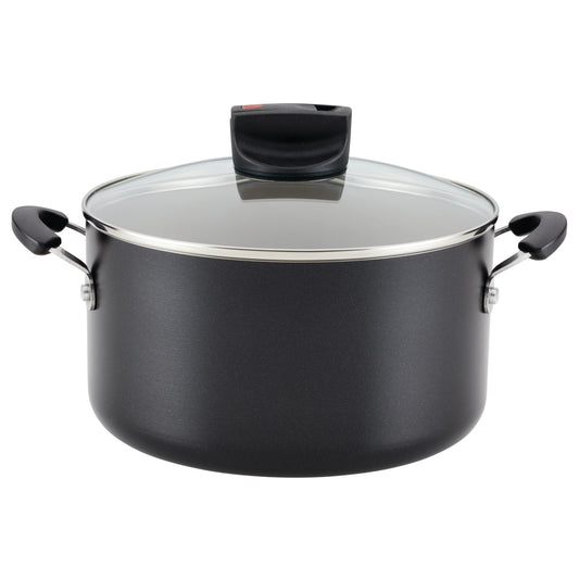 Farberware faitout face avant montrant design robuste et couvercle, idéal pour mijoter