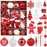 FestiveBliss paquet de 71 boules prêt à décorer, grande variété