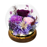 FIACO cloche face montrant la rose préservée, décor durable
