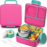 Fimibuke face avant de la boîte bento montrant le design coloré et la poignée pratique