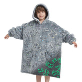 Fiosnow vue de devant du hoodie couette avec design joueur, chaleur visible