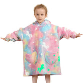 Fiosnow hoodie-poncho avant montrant coupe oversize et capuche confortable