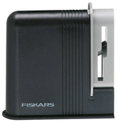 Fiskars vue avant de l'aiguiseur Clip-Sharp montrant design compact et prise sûre